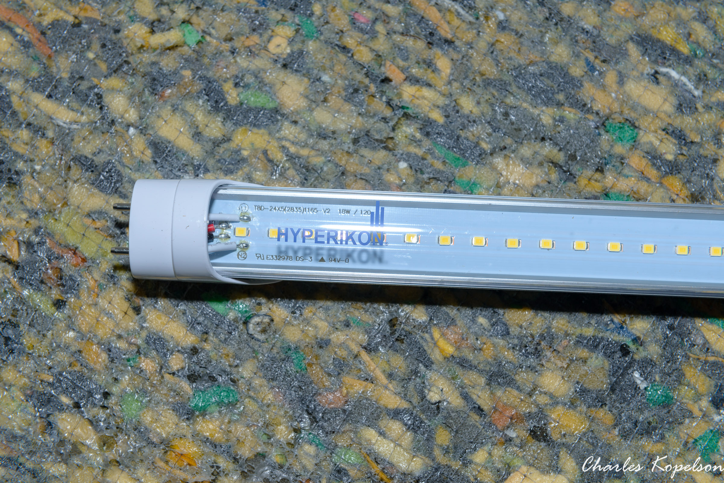 The led side of the new tube